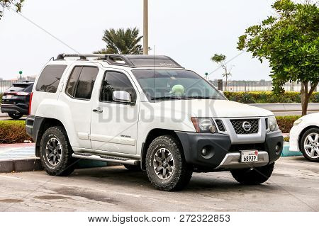 Abu Dhabi, Uae - November 17, 2018: Motor Car Nissan Xterra In The City Street.