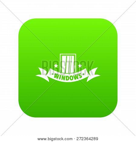 Exterior Emblem Icon Green Vector Isolated On White Background
