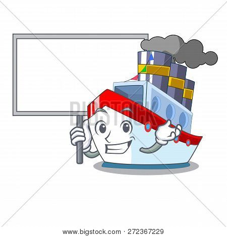 Bring Board Ship In The Transportation Ocean Mascot