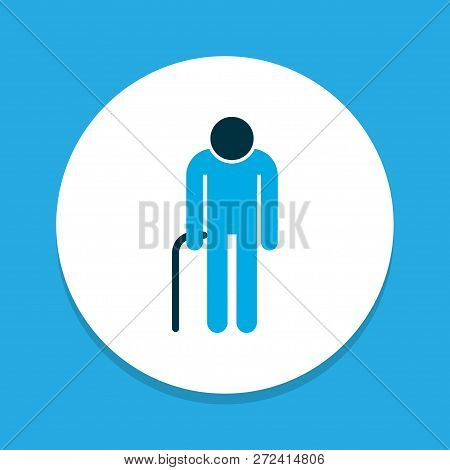 Greybeard Icon Colored Symbol. Premium Quality Isolated Oldster Element In Trendy Style.