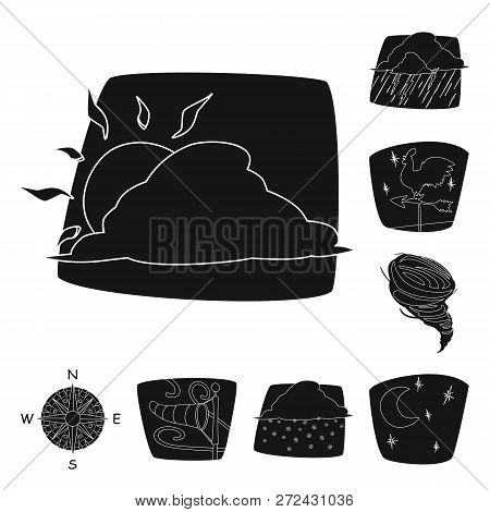 Vector Illustration Of Weather And Climate Logo. Collection Of Weather And Cloud Stock Vector Illust