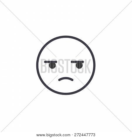 Suspicious Emoji Concept Line Editable Vector, Concept Icon. Suspicious Emoji Concept Linear Emotion