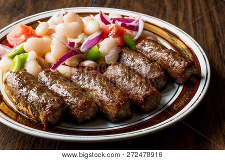 Turkish Tekirdag Or Inegol Kofte With Piyaz Salad / Kofta