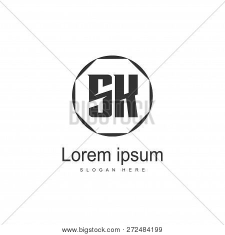 Initial Letter Sk Logo Template Design. Minimal Letter Logo