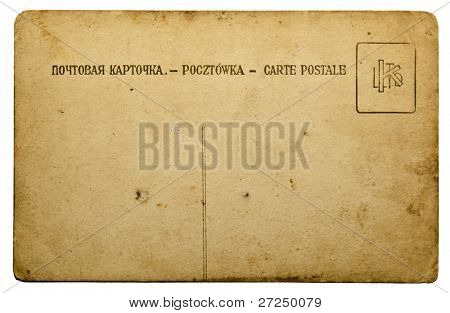 Rubová strana staré pohlednice