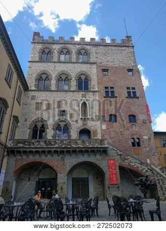 Palazzo Pretorio In Prato In A Sunny Day, Tuscany, Italy.