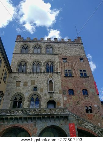 Palazzo Pretorio In Prato In A Sunny Day, Tuscany, Italy.