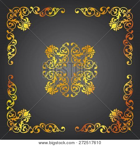 Background With Ornament In A Classic Style In Golden Colors