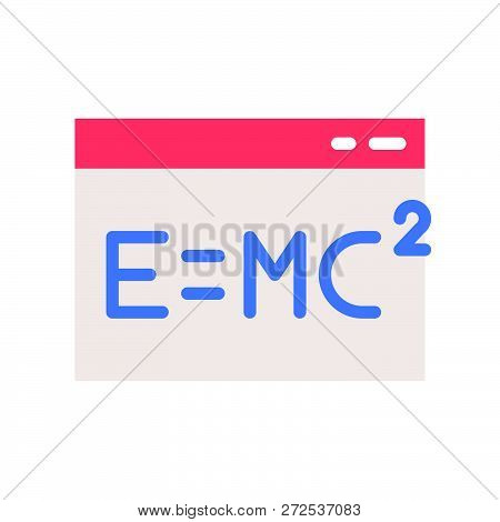 E = Mc In Window Icon, Online Education Concept