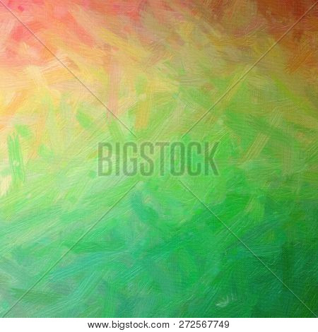 Illustration Of Abstract Green-121 Bristle Brush Oil Paint Square Background