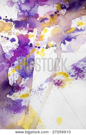 amarelo e roxo de fundo aquarela
