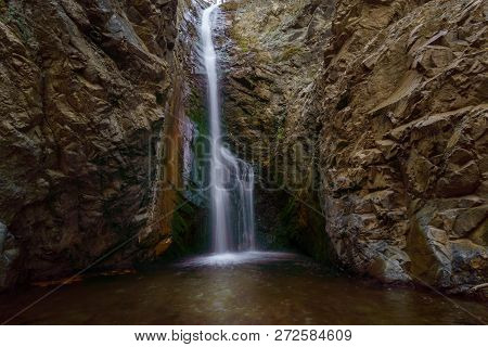 Longtime Exposure Of A Waterfall At The Cyprus Mountains