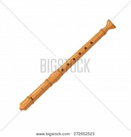 Block Flute Flat Icon. Woodwind Instruments, Concert, Performance. Musical Instruments Concept. Vect