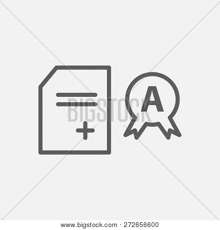 School Transcript Icon Line Symbol. Isolated  Illustration Of  Icon Sign Concept For Your Web Site M