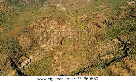 Aerial Drone Image Of Beautiful Stunning Landscape View Off The Degollada De La Yegua Viewpoint With