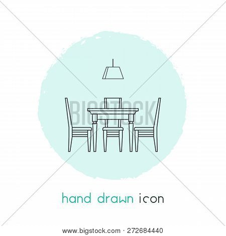 Dining Room Icon Line Element. Vector Illustration Of Dining Room Icon Line Isolated On Clean Backgr