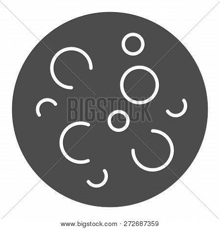 Moon With Craters Solid Icon. Full Moon Vector Illustration Isolated On White. Space Glyph Style Des