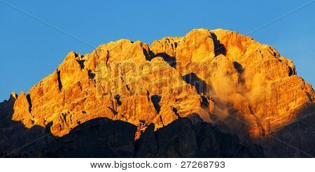 Sonnenuntergang Licht in den Dolomiten