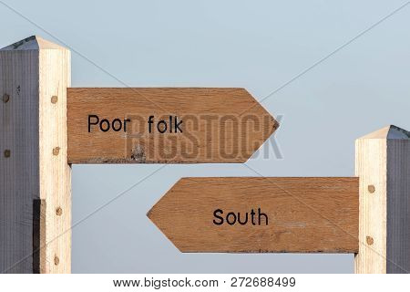 North-south Divide. Economic, Cultural And Social Division Between The North And South Uk. Standard 