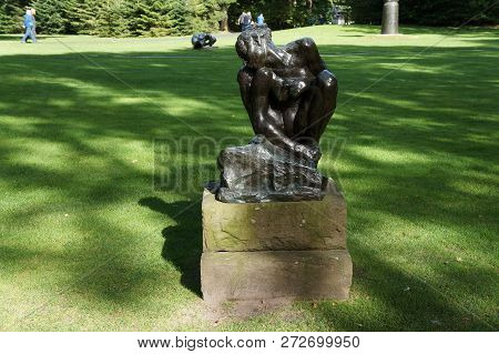 National Park De Hoge Veluwe,  Netherlands - September 29 2018: The Sculpture By Auguste Rodin Stand