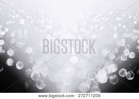 Fancy Silver White Glitter Sparkle Confetti Background For Happy Birthday Party Invite, Christmas Ic