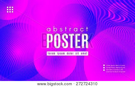 Gradient Liquid Shapes Composition. Abstract Wave Background With Distorted Lines. Effect Movement O