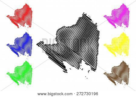 Lampung (subdivisions Of Indonesia, Provinces Of Indonesia) Map Vector Illustration, Scribble Sketch