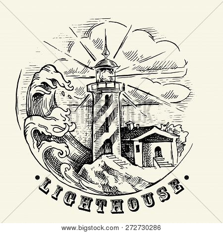 Sea Illustration Retro Style. Isolated Vector Illustration.