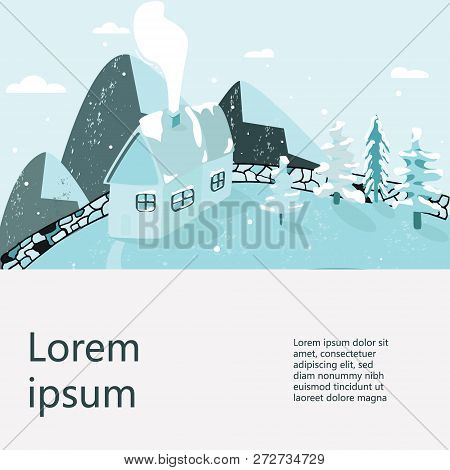 Holiday Home Near Mountainss, Illustration For Advert.