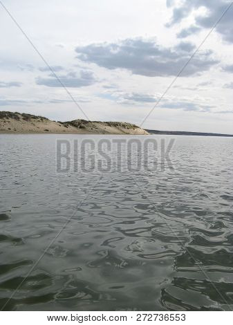 The Sky Reflected In The Water, Deserted Beach Lake, Summer Sky, Nature, Blue Cloud,