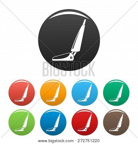 Hotel Vacuum Cleaner Icons Set 9 Color Isolated On White For Any Design