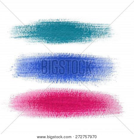 Set Of Color Watercolor Stripes. Isolated Watercolor Illustration