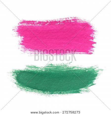 Set Of Color Watercolor Stripes. Isolated Watercolor Illustration