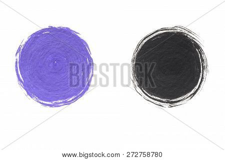 Set Of Color Watercolor Stripes. Isolated Watercolor Illustration