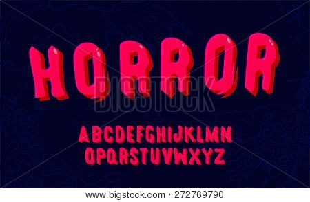 Hand Drawn Font. Editable Vector Of Modern Bold Alphabet