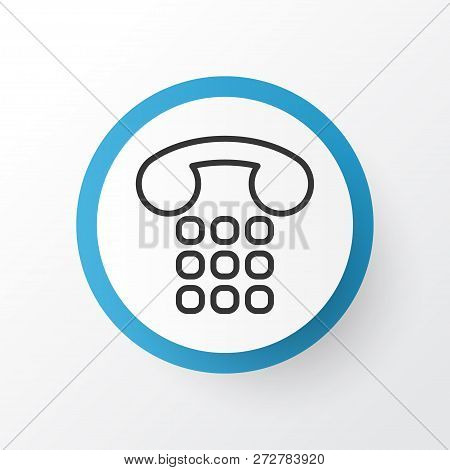 Telephone Support Icon Symbol. Premium Quality Isolated Callcentre Element In Trendy Style.