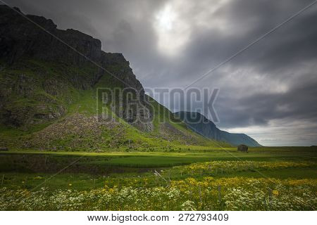 Eggum Area In Lofoten Islands, Nnorthern Norway.