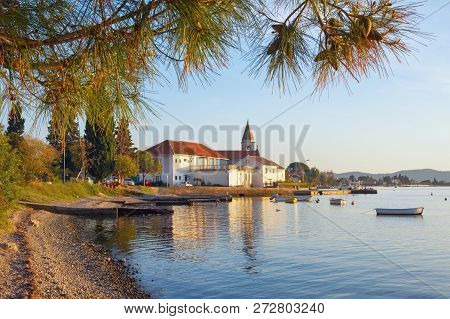 View Of Small Mediterranean Village Of Donja Lastva On Sunny Autumn Day. Montenegro, Bay Of Kotor ( 
