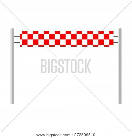 Red Ribbon Finishing Line. Finish. Vector Illustration