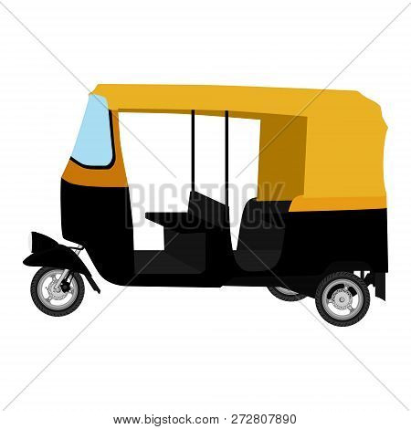 Tuk-tuk. Indian Auto Rickshaw Concept. Delhi Auto. Vector Illustration. Eps10.