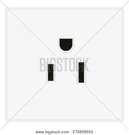 Us Power Socket. Eletrical Outlet Symbol. Vector Illustration