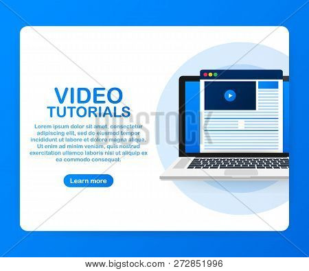 Video Tutorials Icon Concept. Study And Learning Background, Distance Education And Knowledge Growth