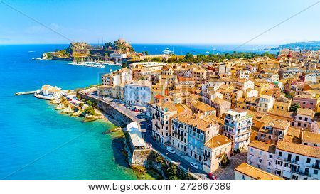 Panoramic View Of Kerkyra, Capital Of Corfu Island, Greece