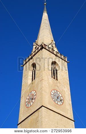 Parish Church Of Kaltern At The South Tyrolean Wine Route. Kaltern An Der Weinstraße  (italian: Cald