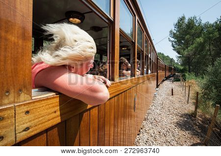 Mallorca, Spain - July 20, 2013: Railway Of Soller (ferrocarril De Soller)