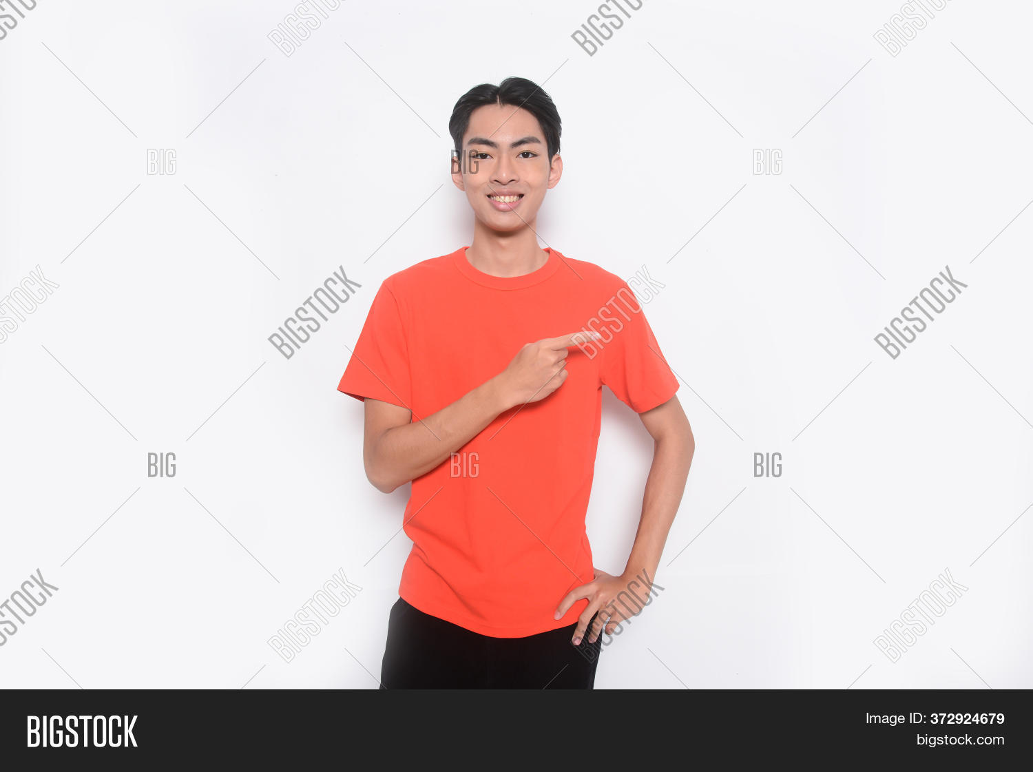 Orange t shirt and black pants Outlet