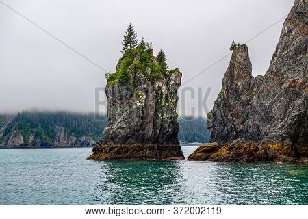 Interesting Rock Formations Of Aialik Bay In Kenai Fjords National Park In Alaska.