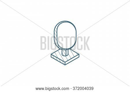 Tree Isometric Icon. 3d Line Art Technical Drawing. Editable Stroke Vector