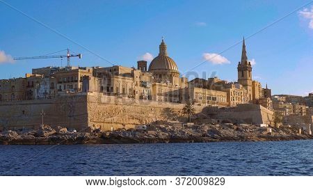 Rinella Bay In Kalkara On Malta - City Of Valletta, Malta - March 5, 2020
