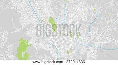 Urban Vector City Map Of Oaxaca, Mexico